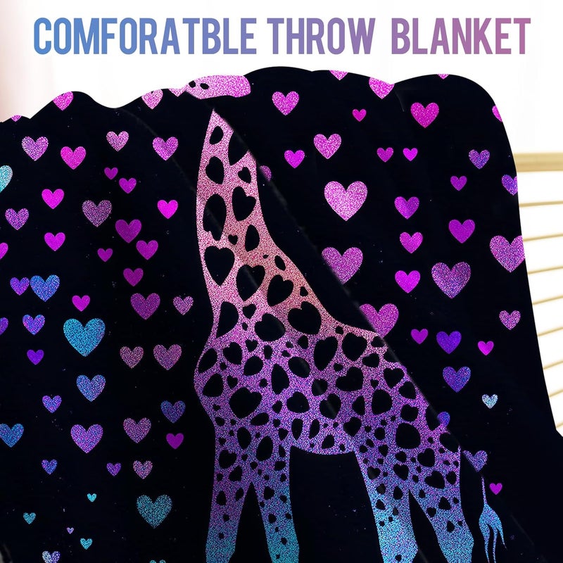 Levens Giraffe Blanket 50"x60" Giraffe Gifts for Women Girls, Just a Girl Who Loves Giraffes Throw Blankets Galaxy Giraffes Stuff Animal Soft Cozy Lightweight Flannel Blanket Decor for Couch Sofa Bed - Image 4